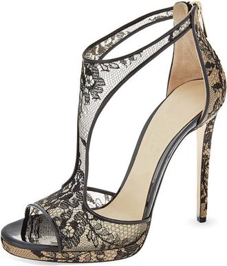 Generic Black,6.5 UK,Womens Mesh lace Stiletto High Heels Platform Ankle Strap Open Toe Dress Sandals Back Zipper Wedding Prom Party Dress Pumps Shoes