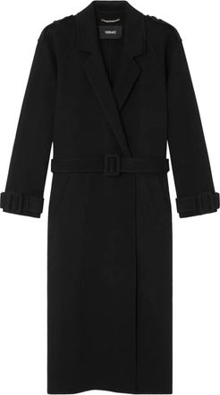 Versace Jas met ceintuur en knopen - Zwart