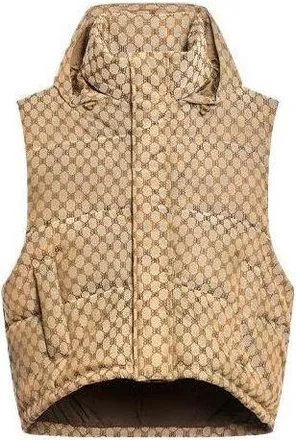 Balenciaga x Gucci The Hacker Project Hacker Cocoon Puffer Gilet Vest Beige 681884TLO539585
