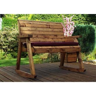 Charles Taylor Trading Charles Taylor - Bench Rocker with Cushions - W120 x D77 x H102 - Fully Assembled - Burgundy