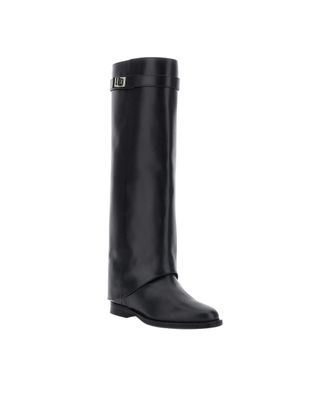 Via Roma 15 Leather with Removable Buckle Boots - Black