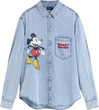 Desigual CAM Mickey Shirt - female - Desigual - Shirts - Blue - XS - Blouses & Shirts