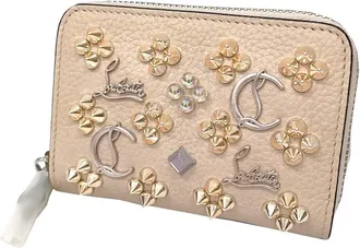 Christian Louboutin Beige Leather Coin Purse/Coin Case (Pre-Owned)