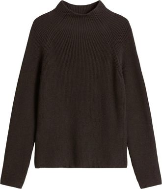 Marc O'Polo Mock-neck Pullover - Dames - Coltruien - Bruin - M - Katoen - Truien & Vesten