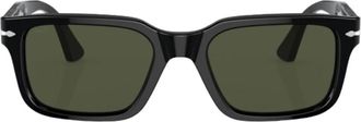 Persol Stijlvolle Rettangolare Zonnebril - Heren - Zonnebrillen - Zwart - 55 MM - Accessoires