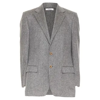 Versace 100% cashmere grey flap pocket 2-button unstructured blazer EU50 L