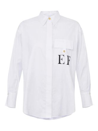 Elisabetta Franchi logo-print button-up shirt - women - Cotton - 40 - White