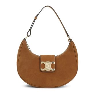 Celine Shoulder Bags, female, Brown, Size: ONE SIZE Brown Suede Leather Shoulder Bag