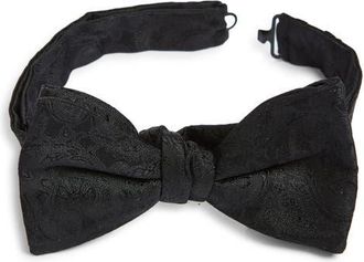 Eton Paisley Silk Bow Tie in Black at Nordstrom