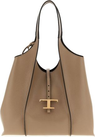 Tod's Beige T Timeless Medium Tote
