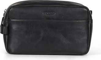 Howard London Hayden Toilettas - Heren - Toilettassen - Zwart - ONE Size - Leer - Tassen