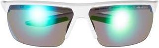 Nike 71mm Nike Tempest Performance Sunglasses in Matte White/grey/green at Nordstrom Rack