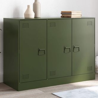vidaXL Credenza Verde Oliva 99x39x73 Cm In Acciaio - Vidaxl