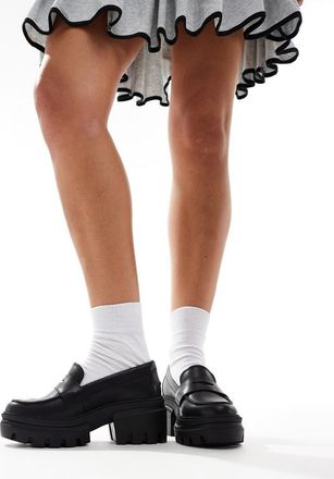 Timberland Everleigh - Mocassini con tacco e suola spessa neri in pelle-Nero