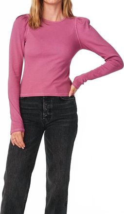 Sundry Puff Sleeve Top In Mauve