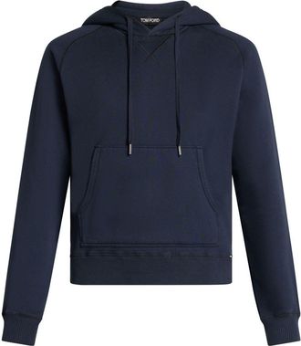 Tom Ford cotton drawstring hoodie - men - Cotton - 52 - Blue