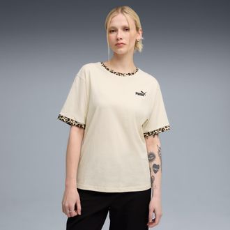 Puma T-Shirt PUMA ESS GRAPHIC ANIMAL RELAXED TEE, Damen, Gr. XL, weiss (alpine snow), Jersey, Obermaterial: 100% Baumwolle, unifarben, relaxed fit normal, 