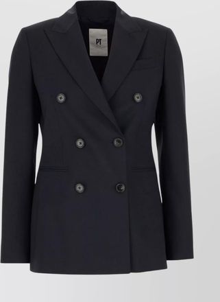 Pantaloni Torino stretch wool double-breasted blazer