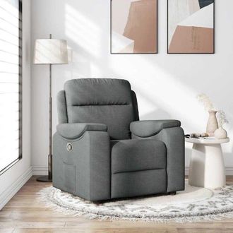 vidaXL Sill&oacute;n Reclinable De Tela Gris Oscuro Vidaxl