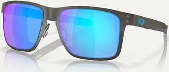Oakley Holbrook - Occhiali da sole squadrati in metallo color canna di fucile opaco con lenti blu a specchio polarizzate-Grigio