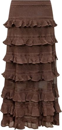 Zimmermann Gonna con ruches - Marrone