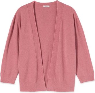 Oltre Viscose Blend Cardigan - Dames - Vesten - Roze - L/Xl - Polyester - Truien & Vesten