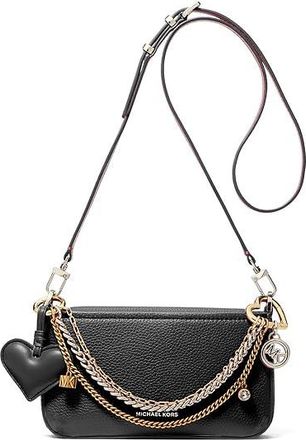 Michael Kors Bryant Small Convertible Crossbody Pouchette Cross Body Womens Handbags Black 1 : SM, Chain/Leather/Polyester