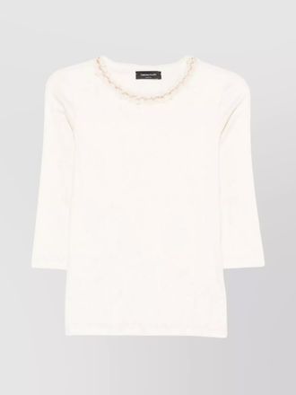 Fabiana Filippi stylish knit sweater embellished neckline