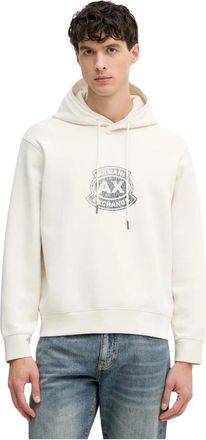 A|X Armani Exchange Hoodies & sweatvesten, Heren, Wit, S, Katoen, Hooded Sweatshirt