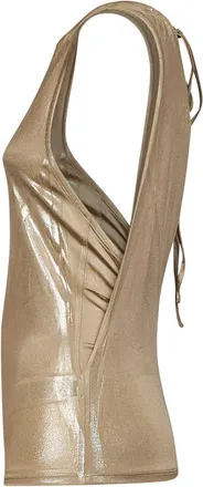 Diesel Womens Top T-Dyvyny Gold Metallic Jersey Viscose Tops