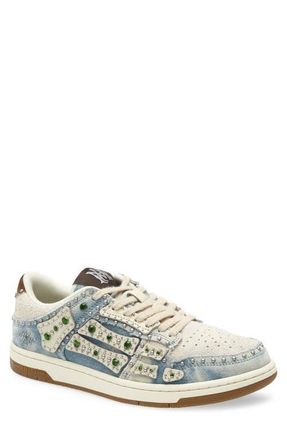 Amiri Studded Skeleton Low Top Sneaker in Blue at Nordstrom, Size 12Us