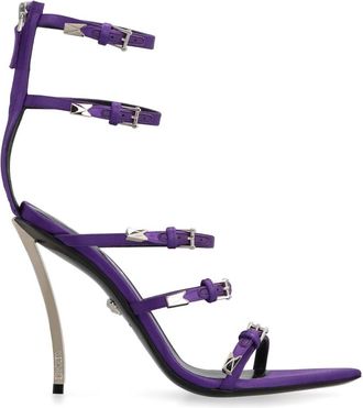 Versace Puntige Neus Hakken Sandalen met Leren Details - Dames - Sandalen met hakken - Paars - 37 EU - Leer - Schoenen