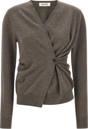 R&oacute;he Twisted Ballet Cardigan - Dames - Vesten - Bruin - S - Wol - Truien & Vesten
