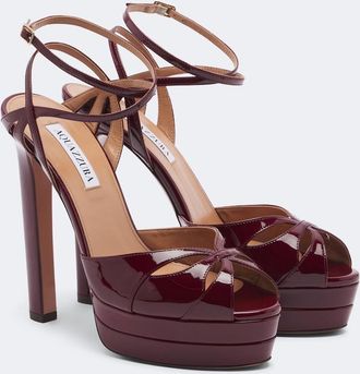 Aquazzura Moves patent leather platform sandals
