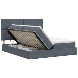 vidaXL Cama Con Almacenamiento Gris Oscuro 180 X 200 Cm Terciopelo Vidaxl
