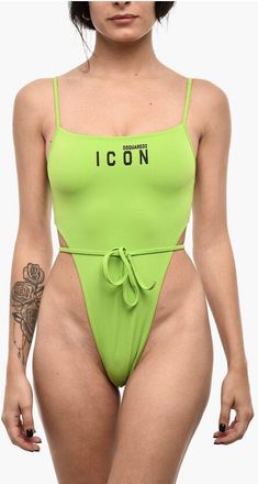 Dsquared2 Nylon One-Piece Swimsuit ICON with Open Back size 40