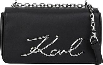 Karl Lagerfeld K/Signature Kleine Crossbodytas - Dames - Schoudertassen - Zwart - ONE Size - Leer - Tassen