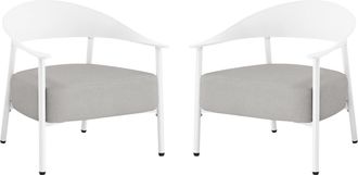 Habitat et Jardin Juego De 2 Sillones De Jard&iacute;n De Pl&aacute;stico Y Metal <> - Blanco