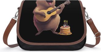 Generic Happy Birthday Capybara Womens Crossbody Bag Fashion Shoulder Handbags Message Tote Bag with Adjustable Strap