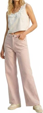 Q2 Wide Leg Trousers With Twill In Pink