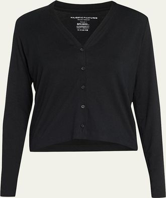 Majestic Filatures Soft Touch Button-Front Cardigan