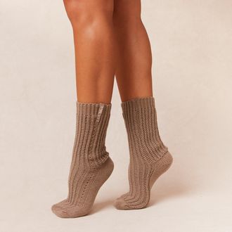 Lounge Snooze Knitted Socks - Fawn - S-M - The Perfect Gift For Her