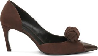 Rotate Su&egrave;de pumps met geknoopt detail - Bruin