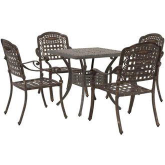 vidaXL Conjunto De Mesa De Jard&iacute;n 3 Pcs Bronce Aluminio Fundido Vidaxl