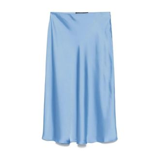 Ralph Lauren Sharae Midi Rok - Dames - Midirokken - Blauw - 2XL - Polyester - Rokken