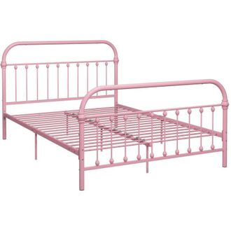vidaXL Estructura De Lecho De Metal Rosado De 160x200 Cm