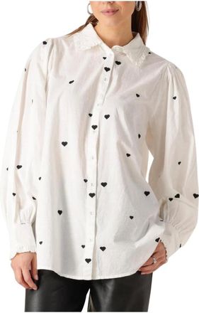 Y.A.S Y.a.s, Overhemden, Dames, Wit, M, Katoen, Yasheart Long Sleeve Shirt