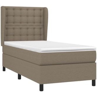 vidaXL Vidaxl - Cama Box Spring Con Colch&oacute;n Tela Gris Taupe 90x190 Cm
