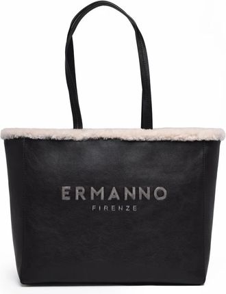 Ermanno Scervino Vanessa Shoulder Bag with Smooth Black Exterior and Contrasting Trim