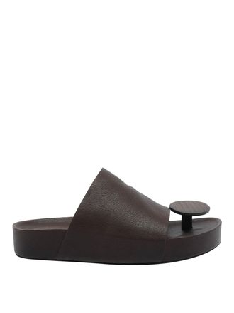 Uma Wang Brown Round Slide Sandals
